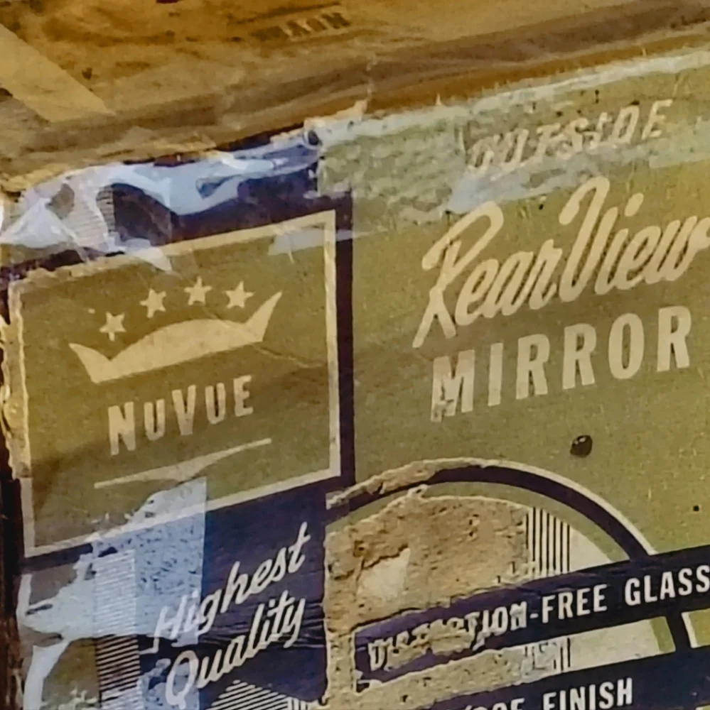 Vintage NuVue Rear View Mirror w/ Original Box – 1950s Automotive Accessory – Di